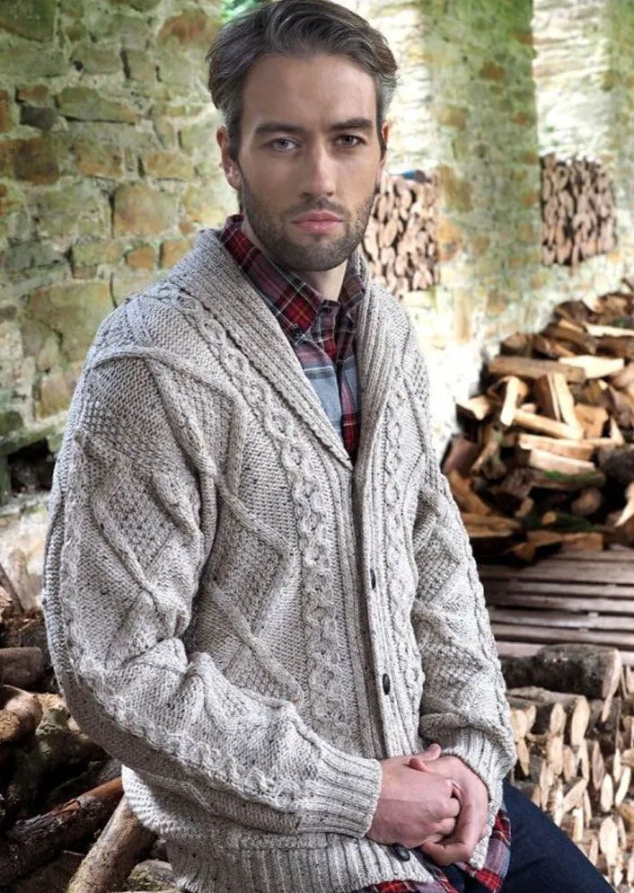 Aran Crafts Button Cardigan | Oatmeal