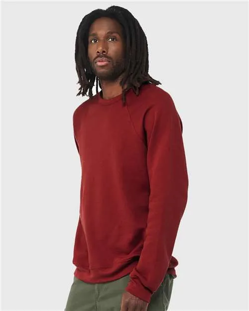 BELLA   CANVAS Sponge Fleece Raglan Crewneck Sweatshirt 3901 Cardinal