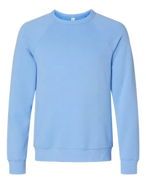 BELLA   CANVAS Sponge Fleece Raglan Crewneck Sweatshirt 3901 Cardinal