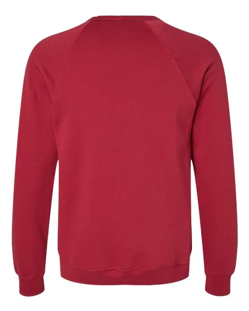 BELLA   CANVAS Sponge Fleece Raglan Crewneck Sweatshirt 3901 Cardinal