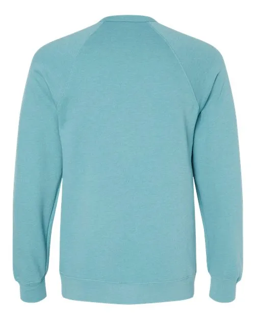 BELLA   CANVAS Sponge Fleece Raglan Crewneck Sweatshirt 3901 Heather Blue Lagoon