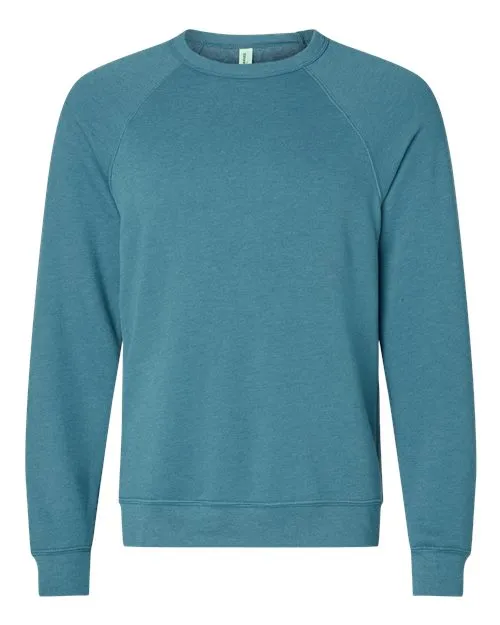 BELLA   CANVAS Sponge Fleece Raglan Crewneck Sweatshirt 3901 Heather Blue Lagoon