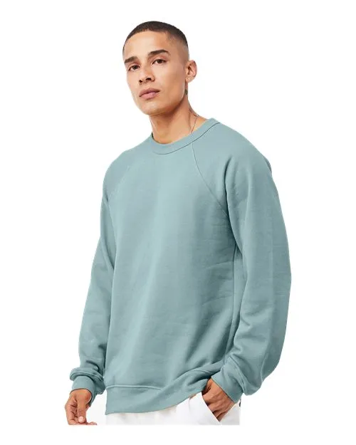 BELLA   CANVAS Sponge Fleece Raglan Crewneck Sweatshirt 3901 Heather Blue Lagoon