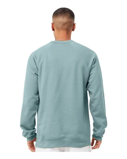 BELLA   CANVAS Sponge Fleece Raglan Crewneck Sweatshirt 3901 Heather Blue Lagoon