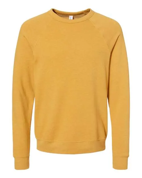 BELLA   CANVAS Sponge Fleece Raglan Crewneck Sweatshirt 3901 Heather Mustard