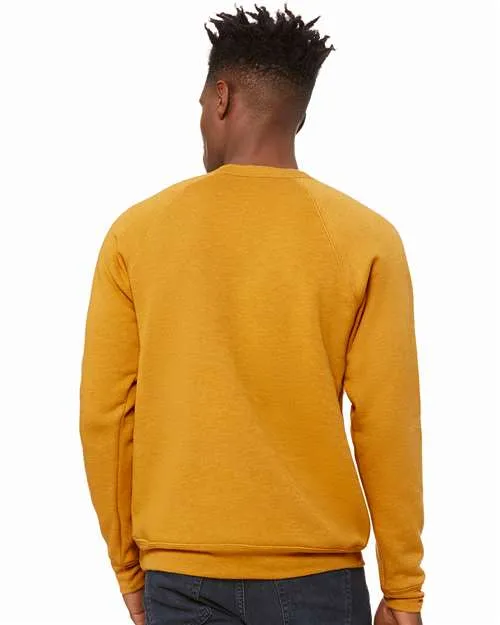 BELLA   CANVAS Sponge Fleece Raglan Crewneck Sweatshirt 3901 Heather Mustard