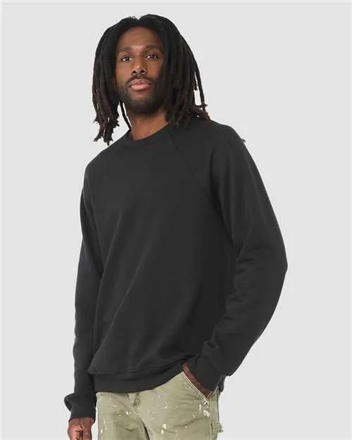BELLA   CANVAS Sponge Fleece Raglan Crewneck Sweatshirt 3901 Vintage Black