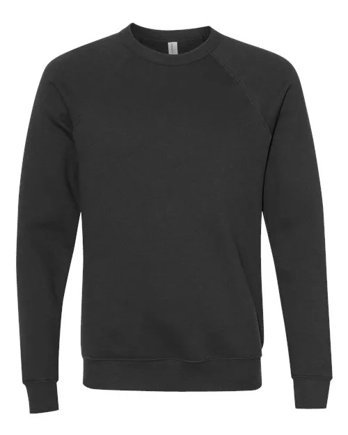 BELLA   CANVAS Sponge Fleece Raglan Crewneck Sweatshirt 3901 Vintage Black