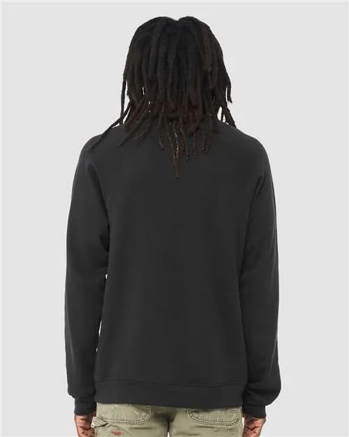 BELLA   CANVAS Sponge Fleece Raglan Crewneck Sweatshirt 3901 Vintage Black