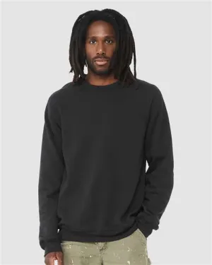 BELLA   CANVAS Sponge Fleece Raglan Crewneck Sweatshirt 3901 Vintage Black