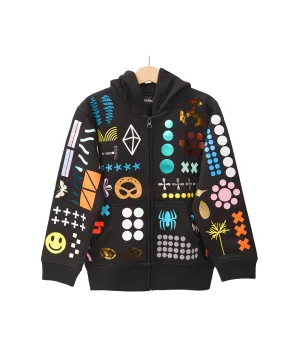Everything Allover Zip Jacket Kids, Black