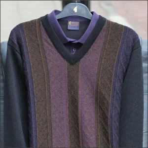 Gabicci M01 Black Patterned  V Neck^