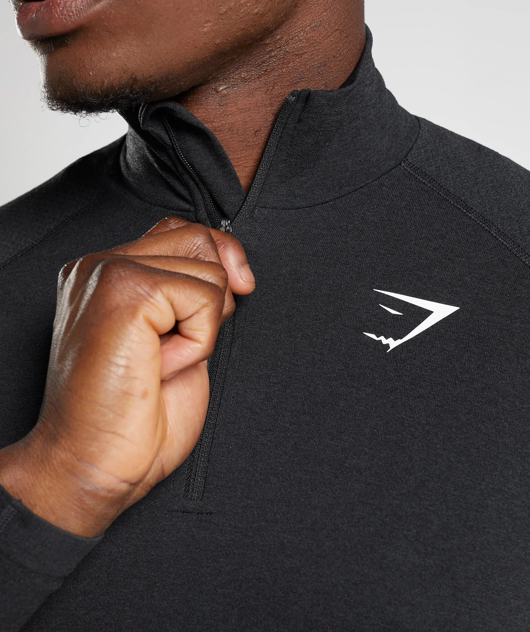 Gymshark Vital Seamless 1/4 Zip - Black/Silhouette Grey