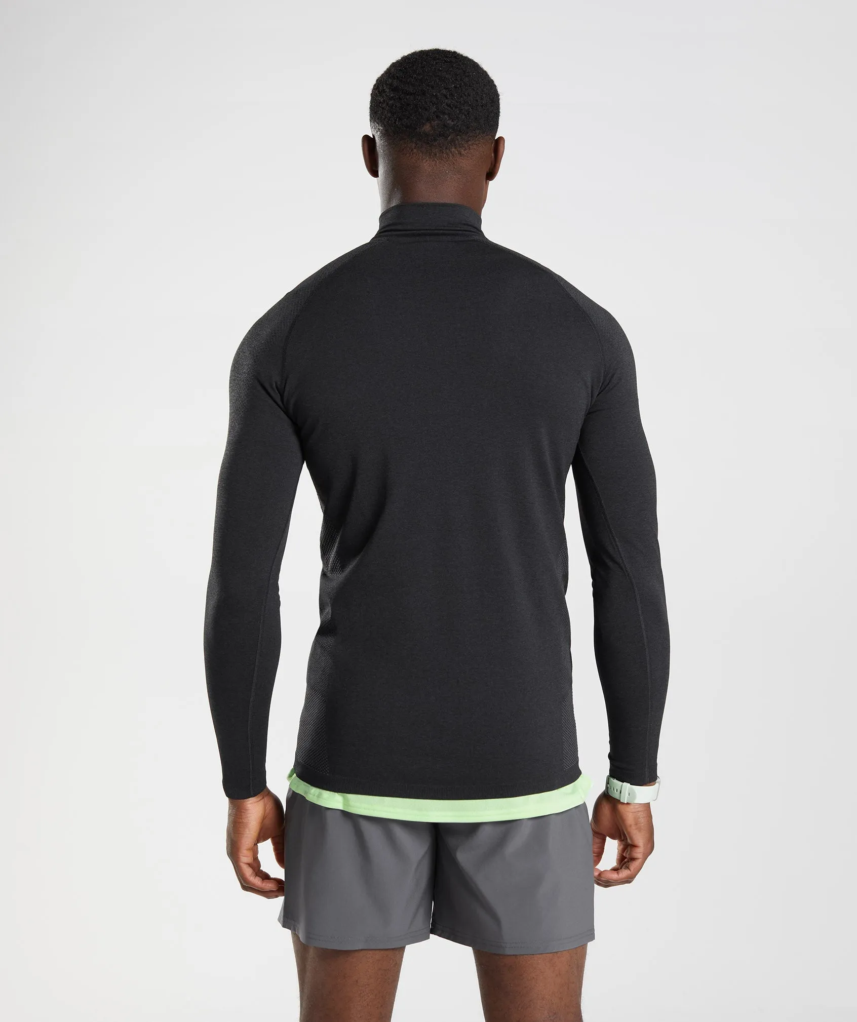 Gymshark Vital Seamless 1/4 Zip - Black/Silhouette Grey
