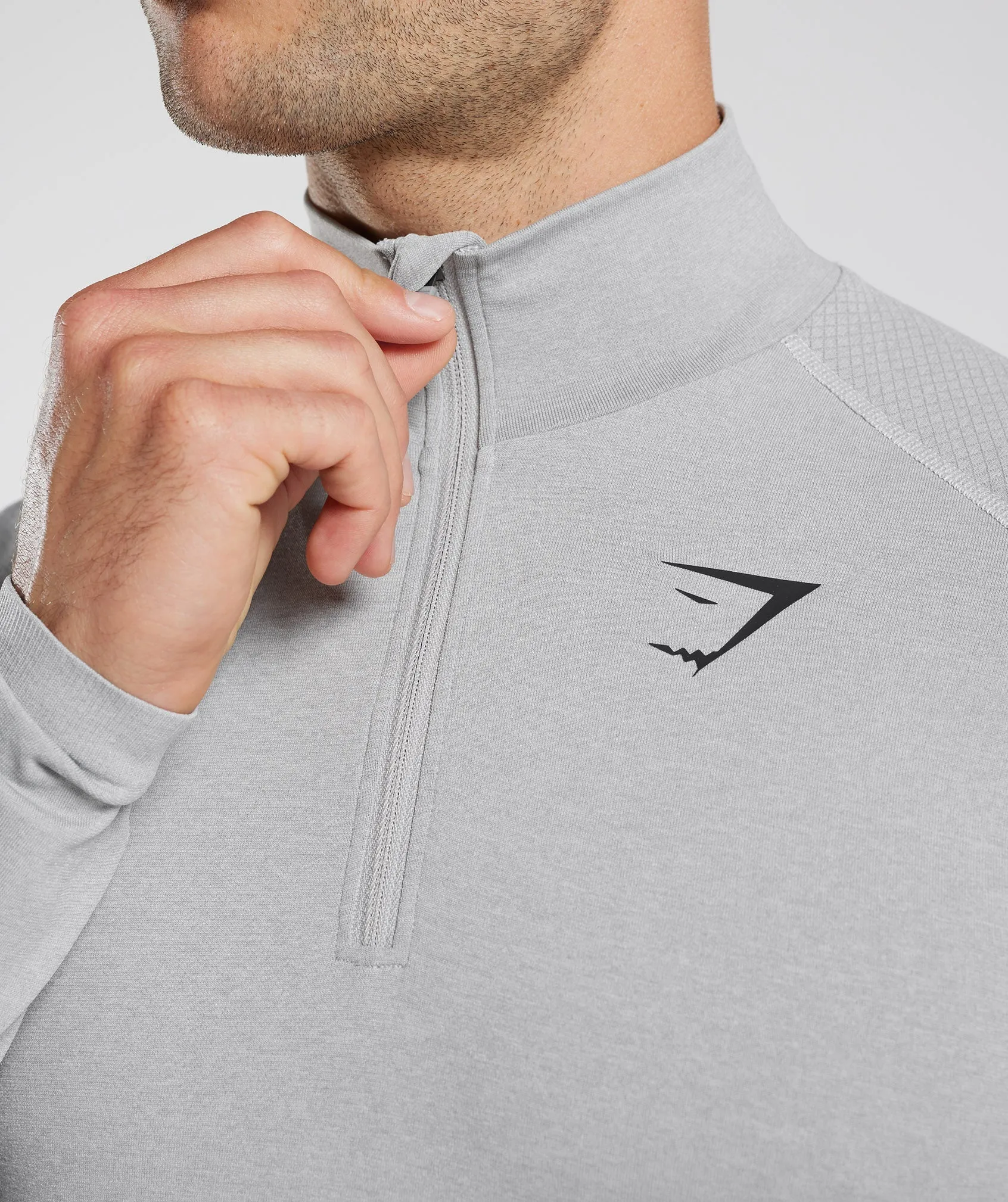 Gymshark Vital Seamless 1/4 Zip - Light Grey/Smokey Grey