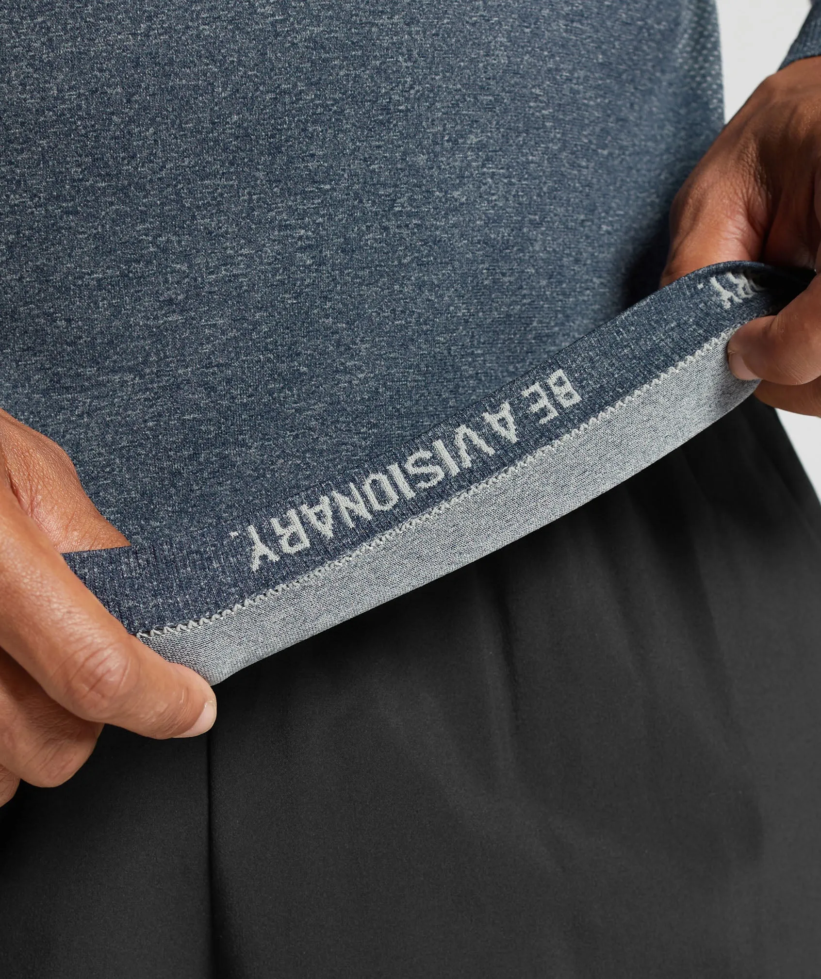 Gymshark Vital Seamless 1/4 Zip - Navy/Light Grey