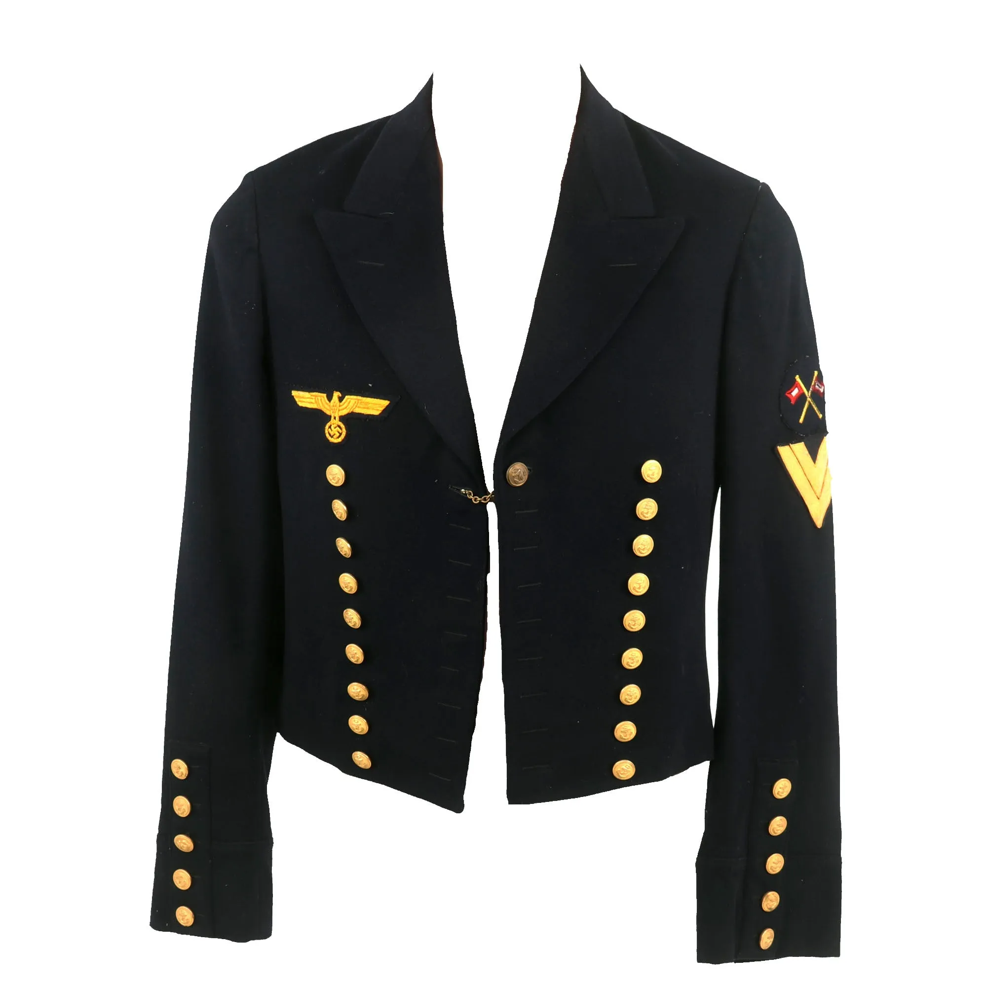 Original German WWII Kriegsmarine Signals Enlisted Man’s Evening Dress Reefer Jacket - Signalobergefreiter