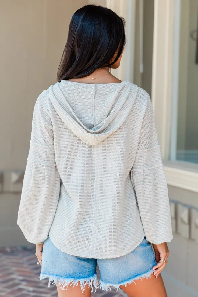 Overcome The Odds Sage Hooded Waffle Knit Top