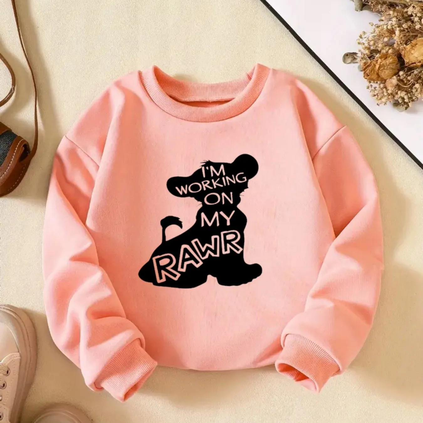Roarrring Lion Print Sweatshirt - Soft, Casual, Long Sleeve Top for Toddler Boys - Perfect for Spring and Fall Seasons