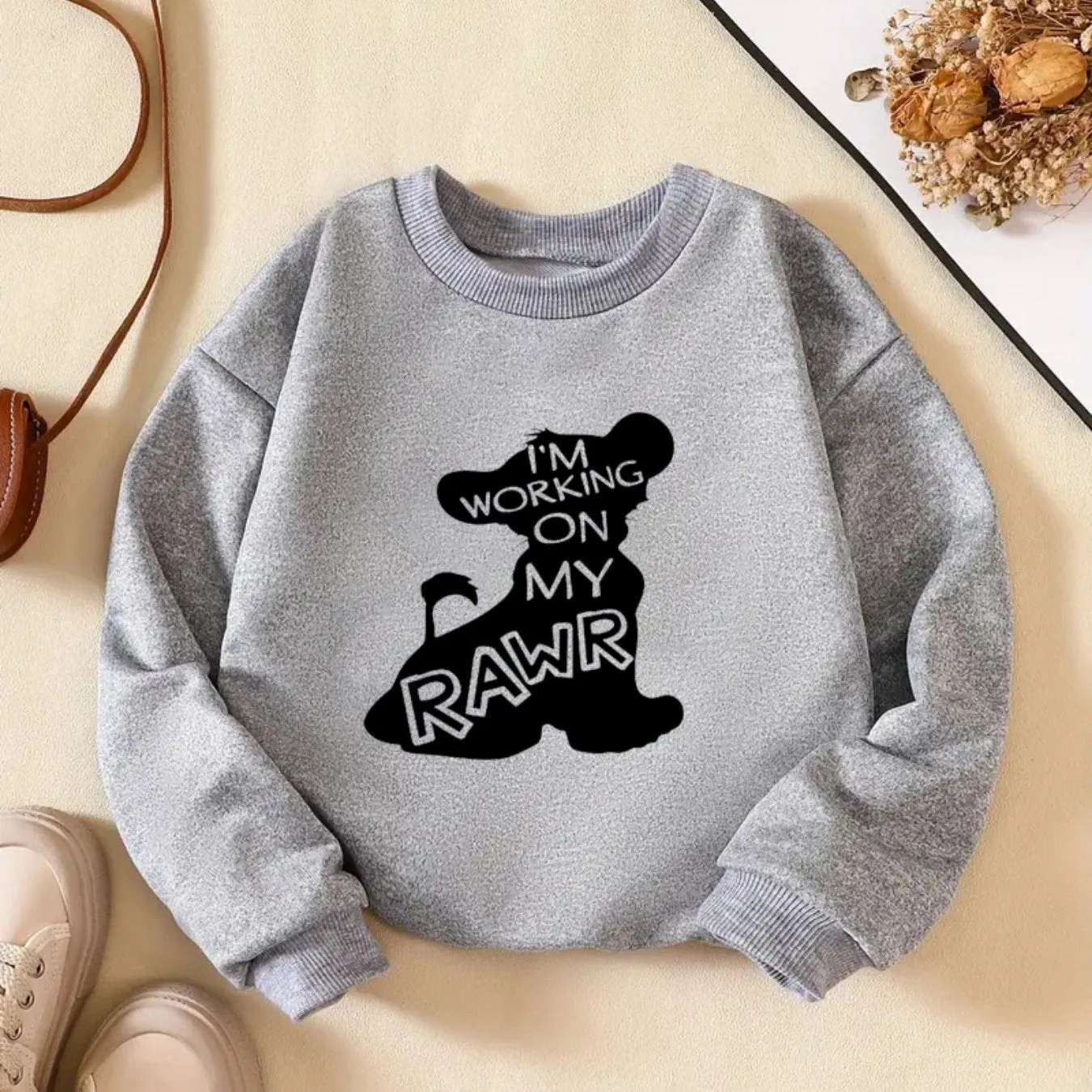 Roarrring Lion Print Sweatshirt - Soft, Casual, Long Sleeve Top for Toddler Boys - Perfect for Spring and Fall Seasons
