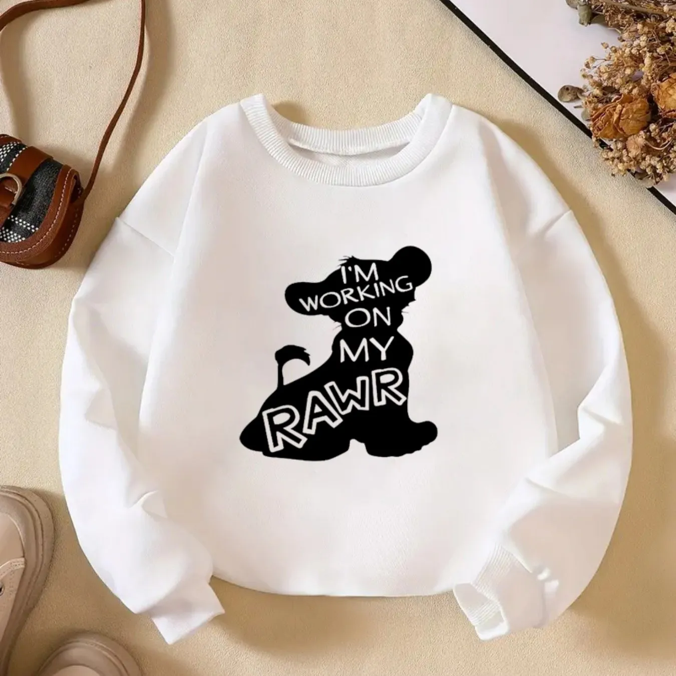Roarrring Lion Print Sweatshirt - Soft, Casual, Long Sleeve Top for Toddler Boys - Perfect for Spring and Fall Seasons