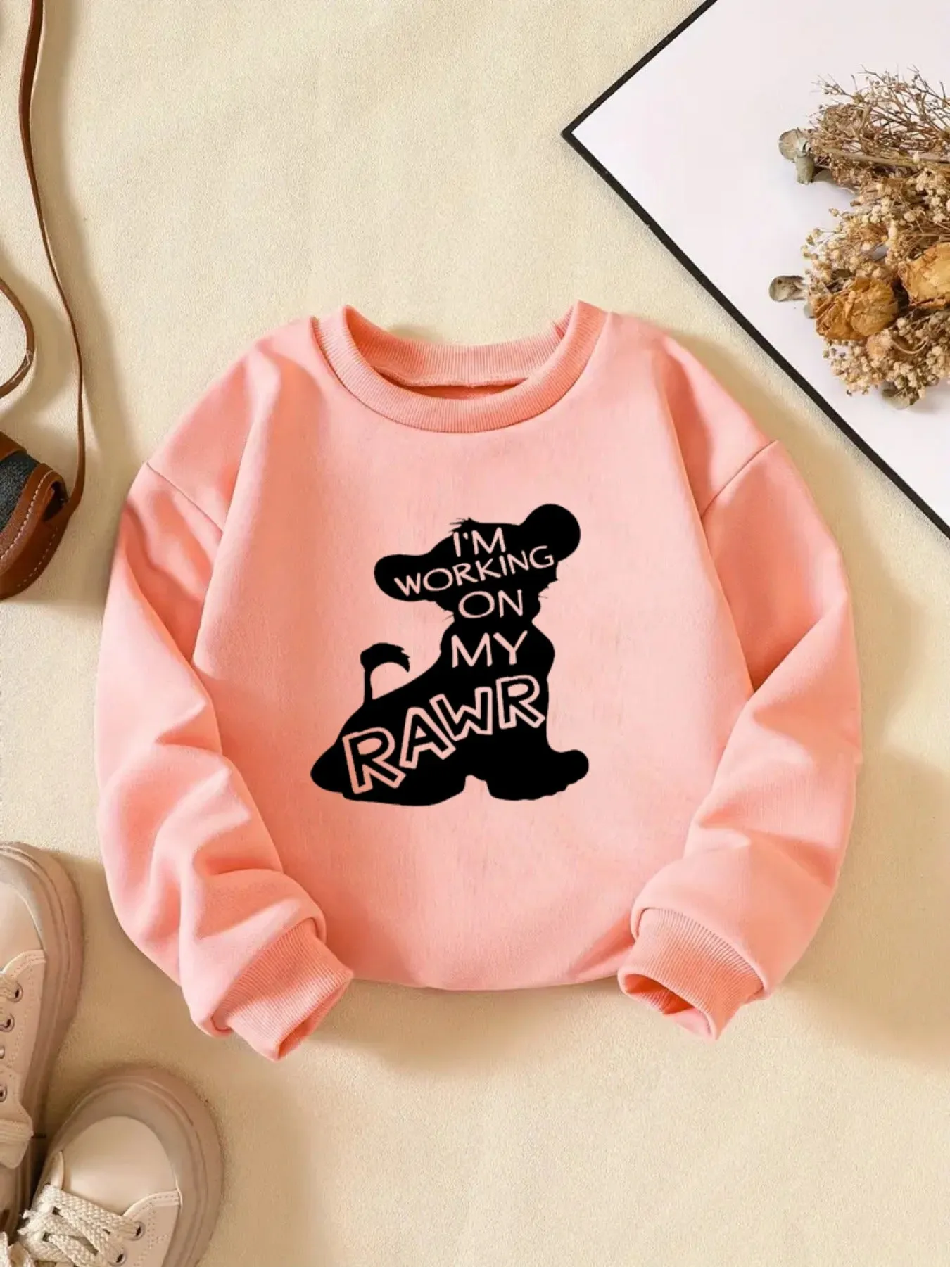 Roarrring Lion Print Sweatshirt - Soft, Casual, Long Sleeve Top for Toddler Boys - Perfect for Spring and Fall Seasons