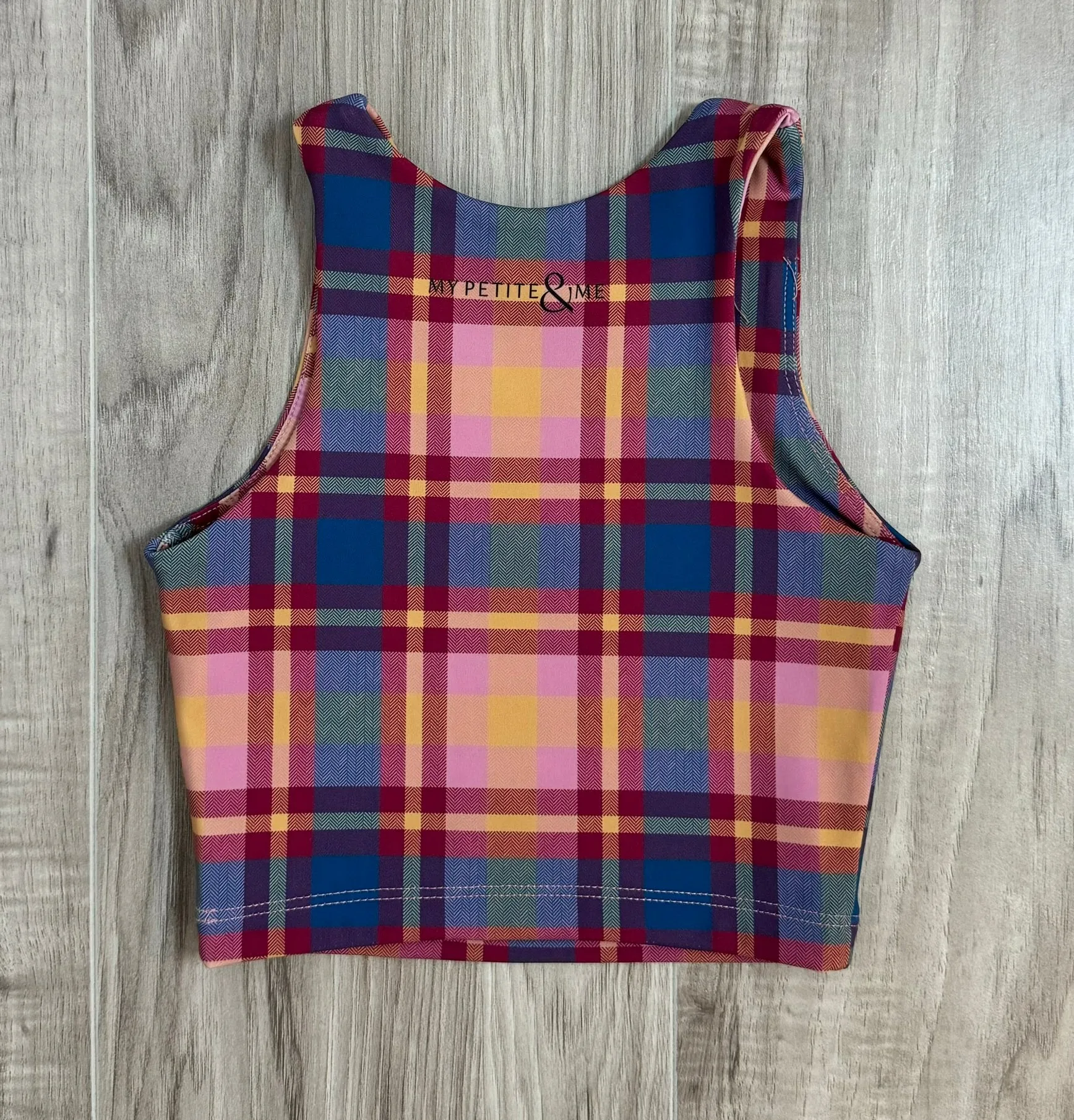 Tween Two-Piece Tennis Skirt Set – Pink and Blue Plaid Print