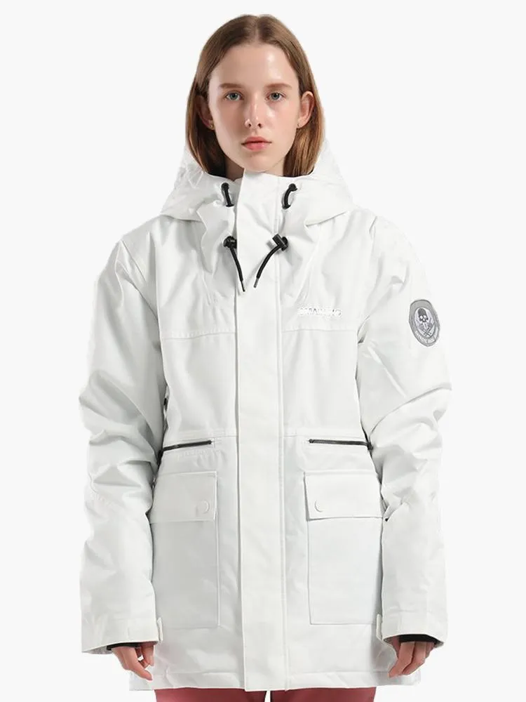 Winter new unisex white ski suit single and double board waterproof wear-resistant warm ski suit